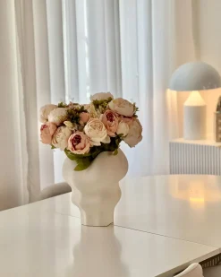 Outlet Beliani Bouquet di fiori artificiali RAPOSA 45 cm Rosa pastello Rosa Verde