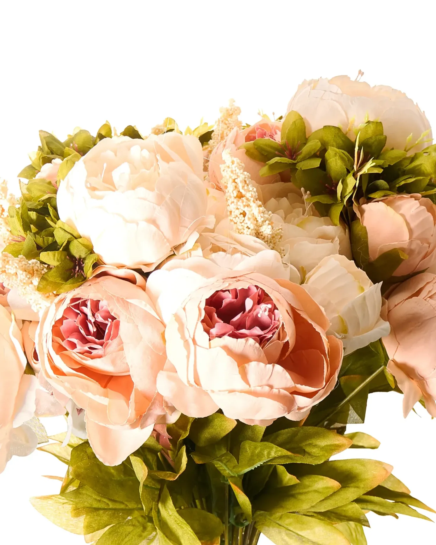 Outlet Beliani Bouquet di fiori artificiali RAPOSA 45 cm Rosa pastello Rosa Verde