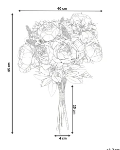 Outlet Beliani Bouquet di fiori artificiali RAPOSA 45 cm Rosa pastello Rosa Verde