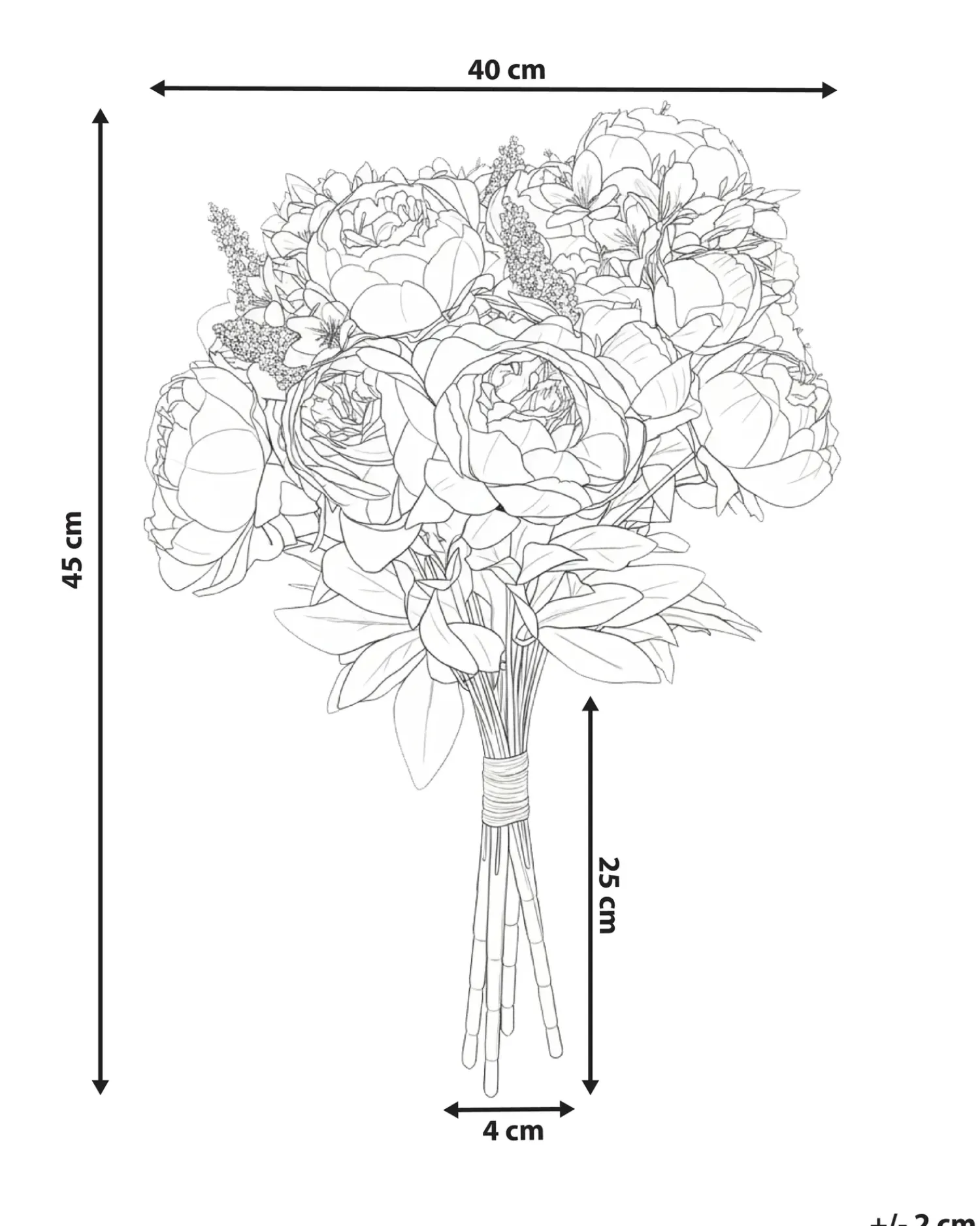 Outlet Beliani Bouquet di fiori artificiali RAPOSA 45 cm Rosa pastello Rosa Verde