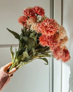 Hot Beliani Bouquet di fiori artificiali SILVEIRA 60 cm Rosa Rosa Verde