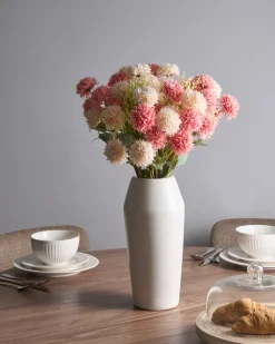 Hot Beliani Bouquet di fiori artificiali SILVEIRA 60 cm Rosa Rosa Verde