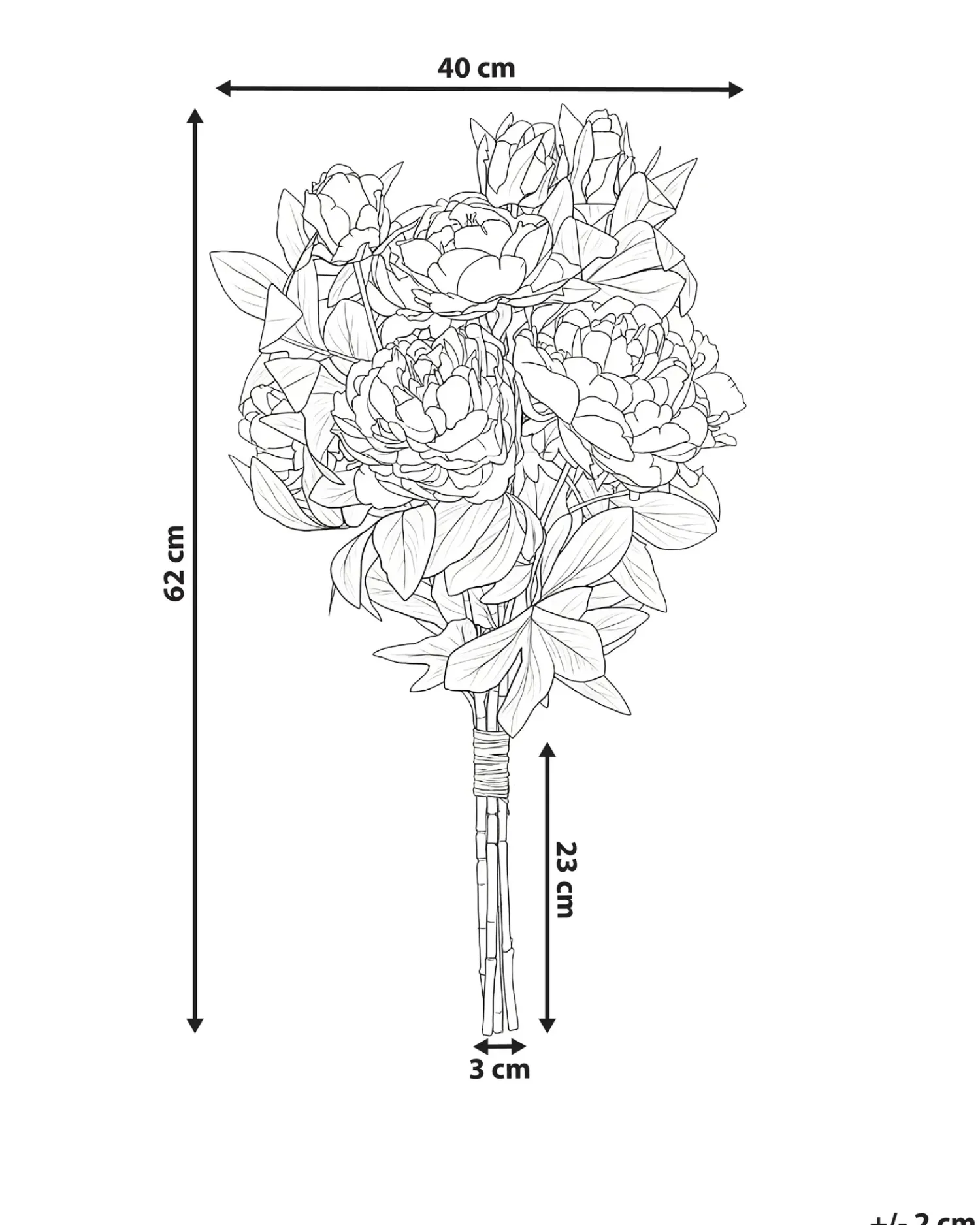 Best Beliani Bouquet di fiori artificiali COLARES 62 cm Rosa Rosa Verde