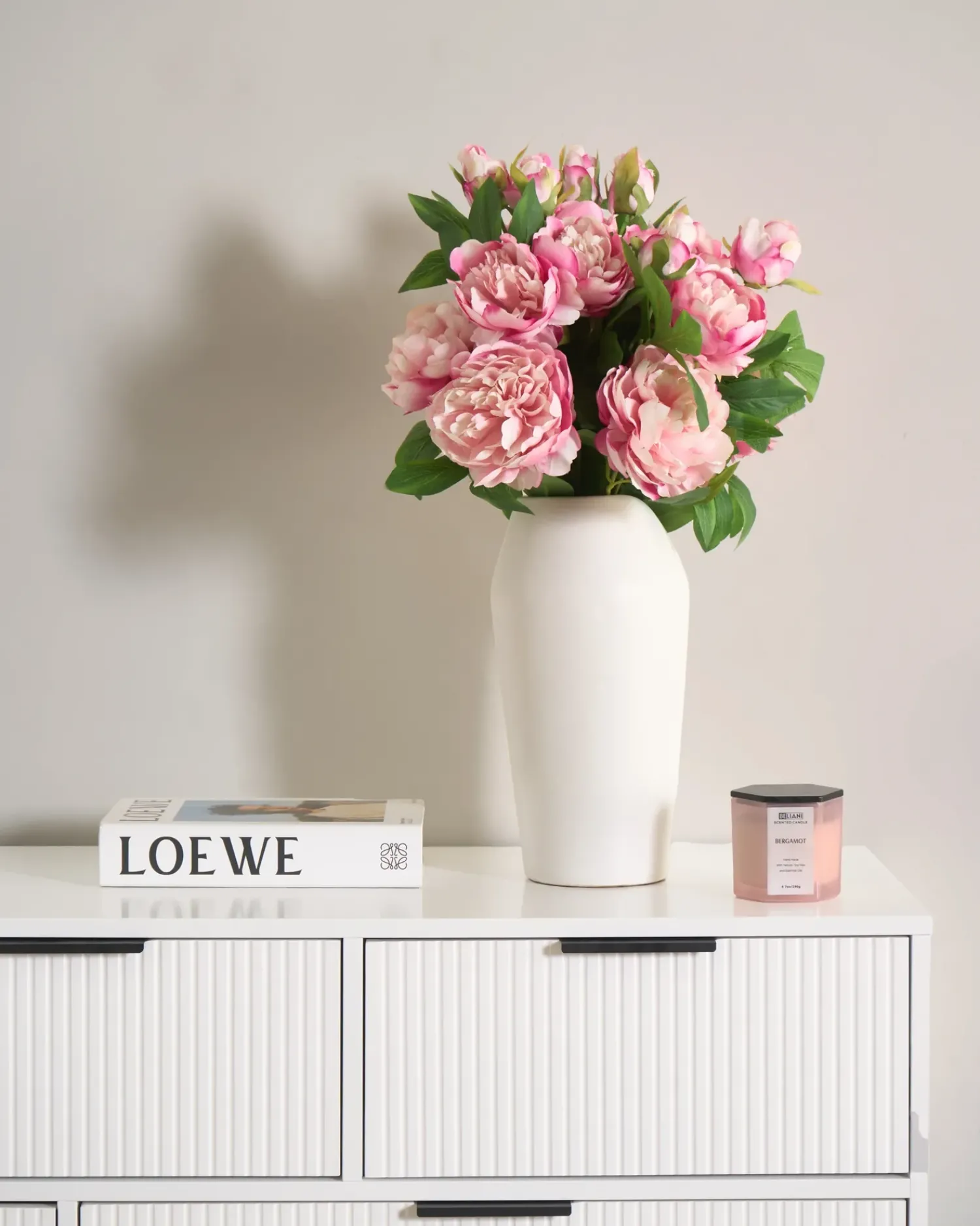 Best Beliani Bouquet di fiori artificiali COLARES 62 cm Rosa Rosa Verde