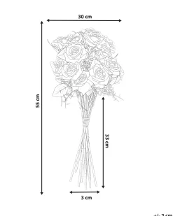 Clearance Beliani Bouquet di fiori artificiali LAPAS 55 cm Bianco Bianco Verde