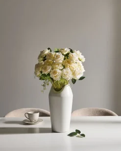 Clearance Beliani Bouquet di fiori artificiali LAPAS 55 cm Bianco Bianco Verde