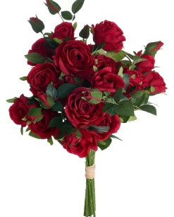 Beliani Bouquet di fiori artificiali BOIRO 65 cm Rosso Rosso Verde
