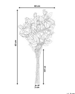 Beliani Bouquet di fiori artificiali BOIRO 65 cm Rosso Rosso Verde