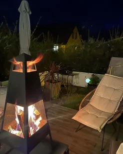 Hot Beliani Braciere YASUR Metallo Nero