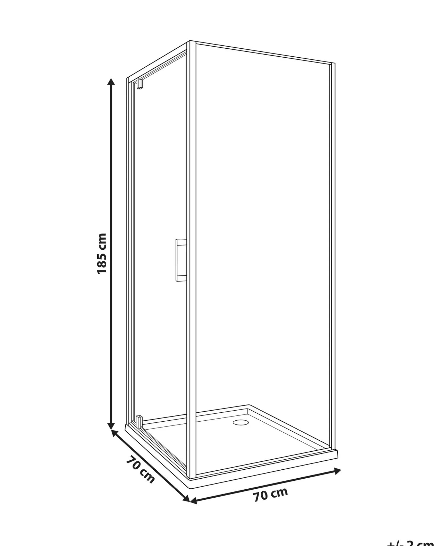 Cabina doccia DARLI 70 x 70 x 185 cm Oro