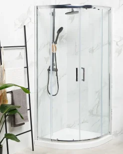 Discount Beliani Cabina doccia JUKATAN II Argento Trasparente Argento