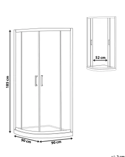 Discount Beliani Cabina doccia JUKATAN II Argento Trasparente Argento