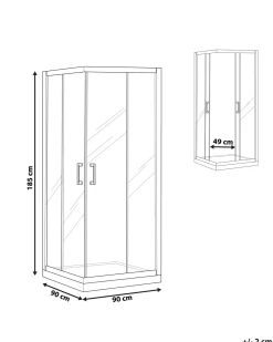 Cabina doccia TELA 90 x 90 x 185 cm Oro