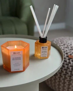 Hot Beliani Candela Profumata con Diffusore di Fragranze CLASSY TINT Cera di Soia Note fresche Arancione