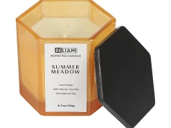 Hot Beliani Candela Profumata con Diffusore di Fragranze CLASSY TINT Cera di Soia Note fresche Arancione