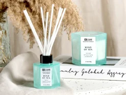 Clearance Beliani Candela Profumata con Diffusore di Fragranze CLASSY TINT Cera di Soia Note fresche Blu
