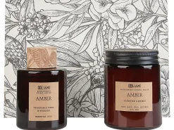 Beliani Candela Profumata con Diffusore di Fragranze DARK ELEGANCE 9 cm Marrone