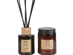 Beliani Candela Profumata con Diffusore di Fragranze DARK ELEGANCE 9 cm Marrone