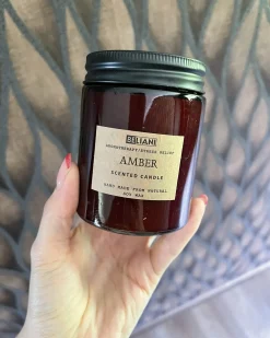 Beliani Candela Profumata con Diffusore di Fragranze DARK ELEGANCE 9 cm Marrone