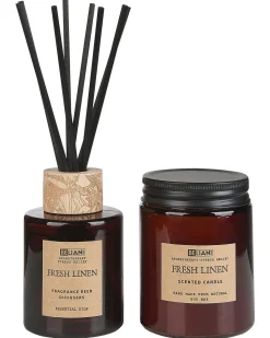 New Beliani Candela Profumata con Diffusore di Fragranze DARK ELEGANCE 9 cm Marrone