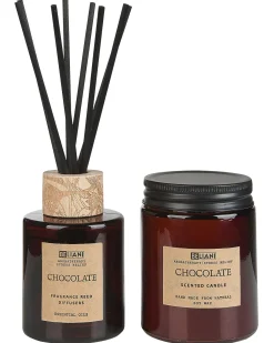 Beliani Candela Profumata con Diffusore di Fragranze DARK ELEGANCE 9 cm Marrone