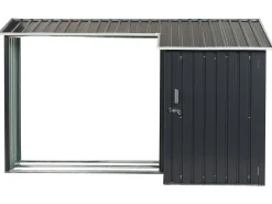 Discount Beliani Capanno per gli attrezzi AOSTA 270 cm 105 cm Nero Grigio