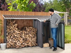 Discount Beliani Capanno per gli attrezzi AOSTA 270 cm 105 cm Nero Grigio