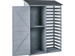 Sale Beliani Capanno per gli attrezzi CENGIO 130 cm 57 cm Grigio Grigio Nero