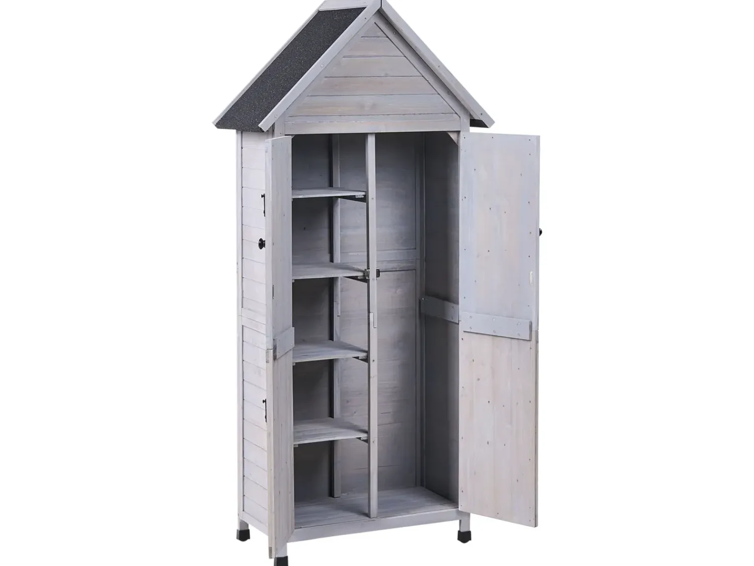 Best Beliani Capanno per gli attrezzi SENIGA 85 cm 46 cm Grigio Grigio Nero