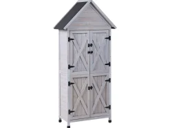 Best Beliani Capanno per gli attrezzi SENIGA 85 cm 46 cm Grigio Grigio Nero