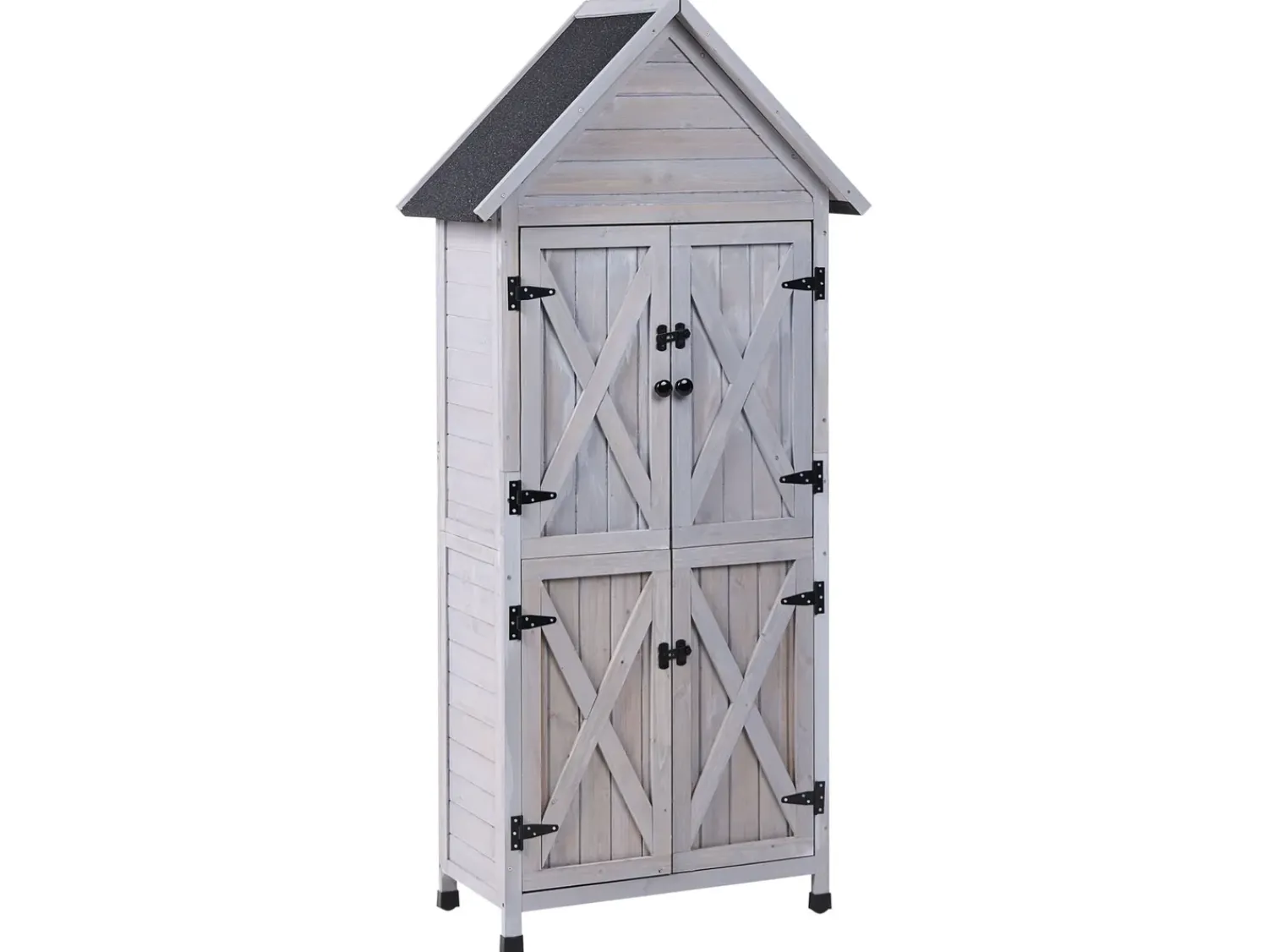Best Beliani Capanno per gli attrezzi SENIGA 85 cm 46 cm Grigio Grigio Nero