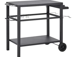 Beliani Carrello portavivande da giardino STALETTI Metallo Nero