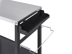 New Beliani Carrello portavivande da giardino SPIAZZI Metallo Nero Argento Nero