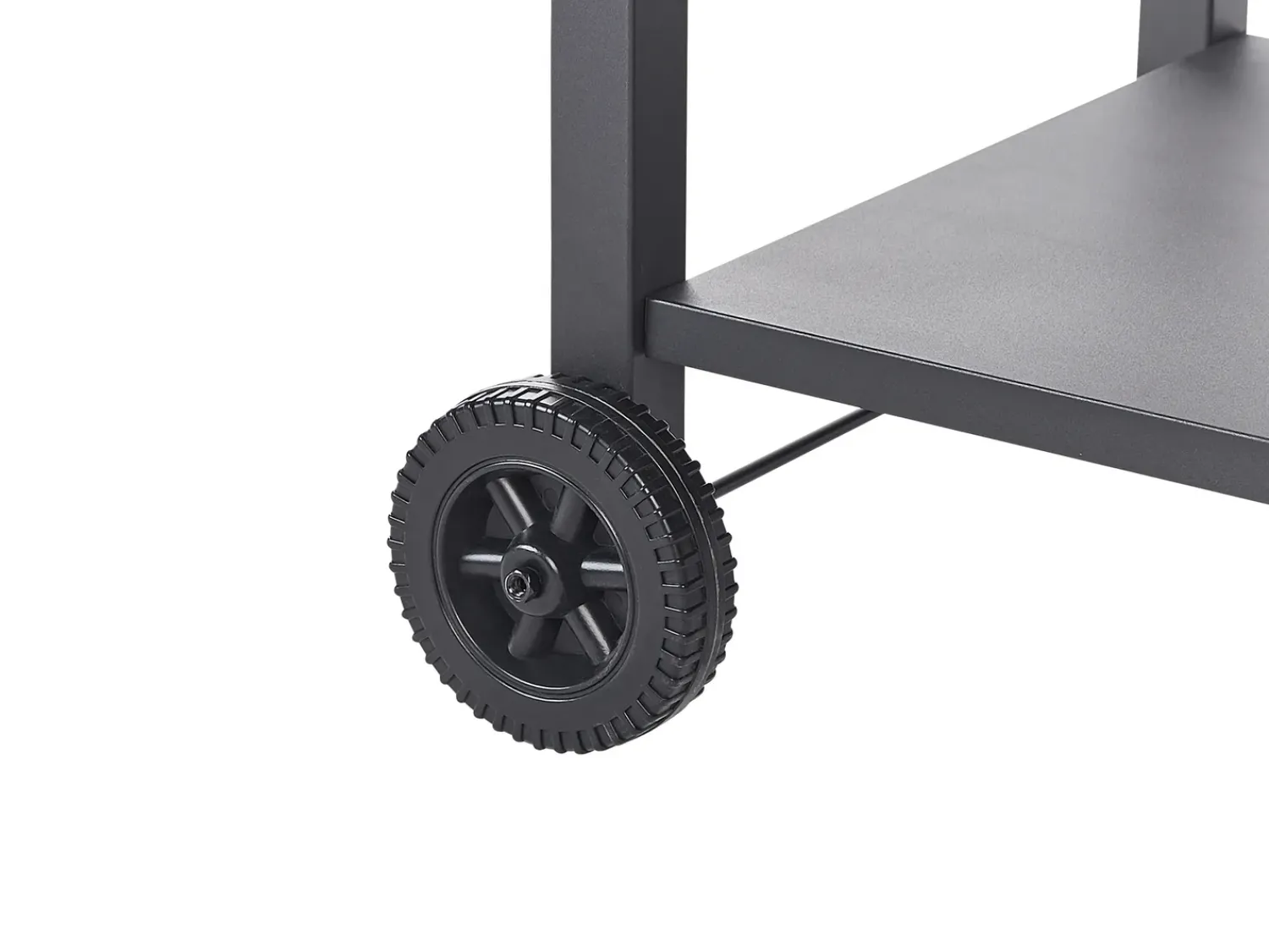 New Beliani Carrello portavivande da giardino SPIAZZI Metallo Nero Argento Nero