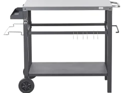 New Beliani Carrello portavivande da giardino SPIAZZI Metallo Nero Argento Nero