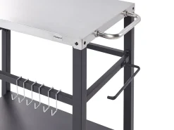 New Beliani Carrello portavivande da giardino SPIAZZI Metallo Nero Argento Nero