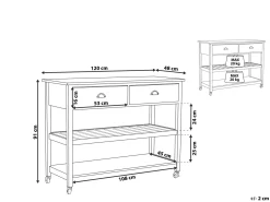 Sale Beliani Carrello portavivande NAVARINO Legno Bianco Bianco Marrone