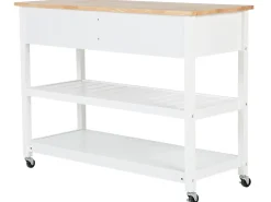 Sale Beliani Carrello portavivande NAVARINO Legno Bianco Bianco Marrone