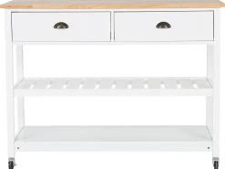 Sale Beliani Carrello portavivande NAVARINO Legno Bianco Bianco Marrone