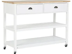 Sale Beliani Carrello portavivande NAVARINO Legno Bianco Bianco Marrone