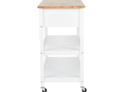 Sale Beliani Carrello portavivande NAVARINO Legno Bianco Bianco Marrone
