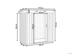 Hot Beliani Casetta da giardino ACILIA 174 cm 110 cm Grigio grafite Bianco Grigio