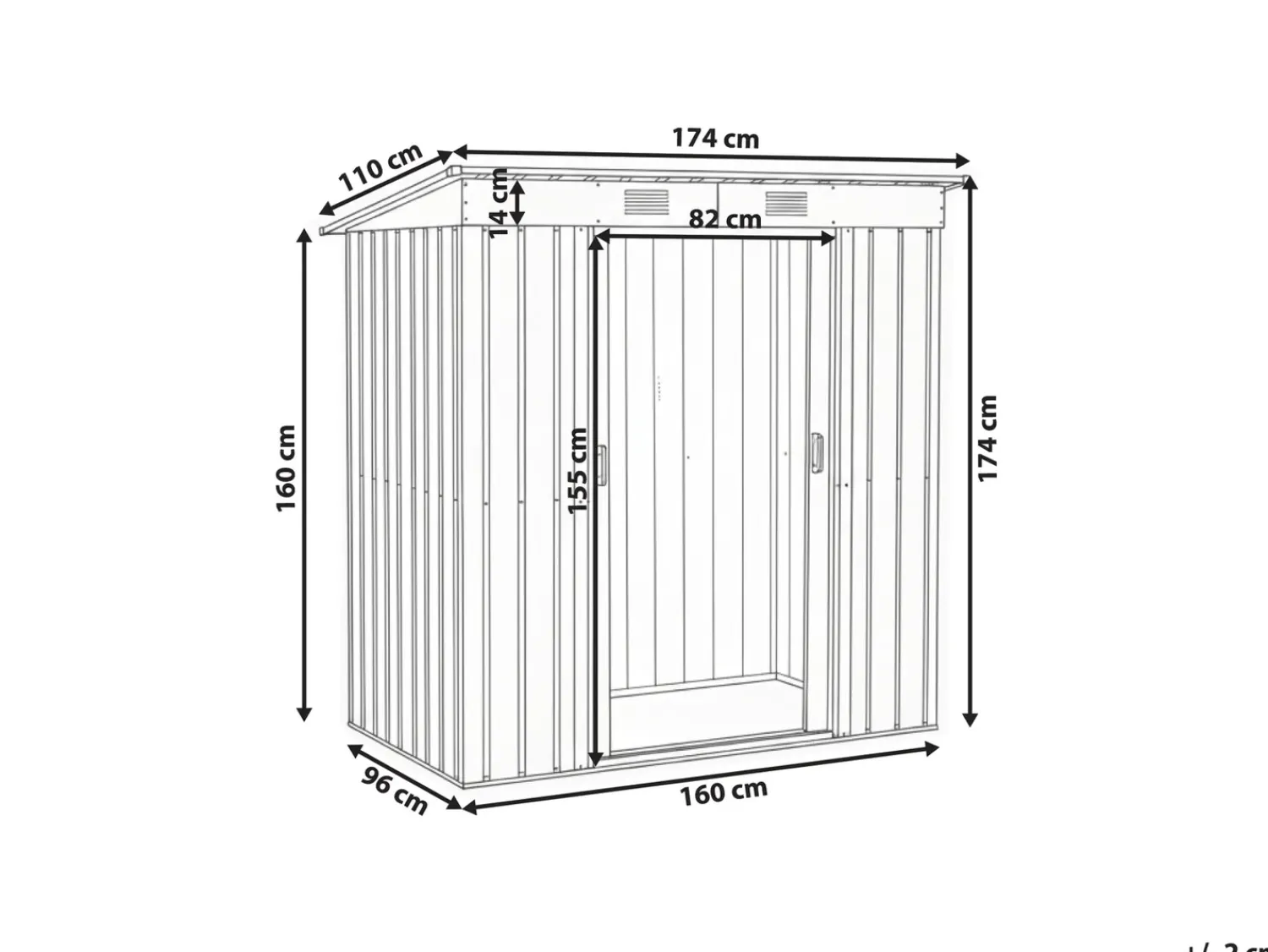 Hot Beliani Casetta da giardino ACILIA 174 cm 110 cm Grigio grafite Bianco Grigio