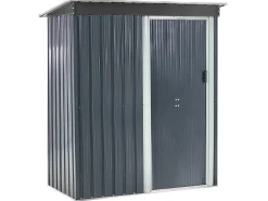Outlet Beliani Casetta da giardino AISONE 150 cm 89 cm Grigio grafite Bianco Grigio