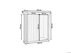 Outlet Beliani Casetta da giardino AISONE 150 cm 89 cm Grigio grafite Bianco Grigio