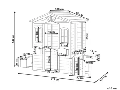Outlet Beliani Casetta da giardino AMPELIKO Legno di abete Marrone Bianco Grigio Marrone
