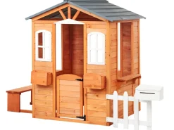 Outlet Beliani Casetta da giardino AMPELIKO Legno di abete Marrone Bianco Grigio Marrone