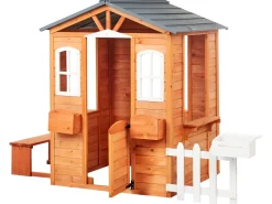 Outlet Beliani Casetta da giardino AMPELIKO Legno di abete Marrone Bianco Grigio Marrone