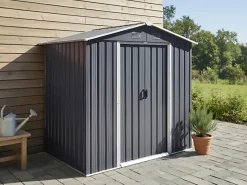 Outlet Beliani Casetta da giardino CIRELLA 194 cm 118 cm Grigio grafite Bianco Grigio