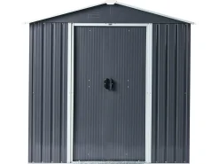 Outlet Beliani Casetta da giardino CIRELLA 194 cm 118 cm Grigio grafite Bianco Grigio